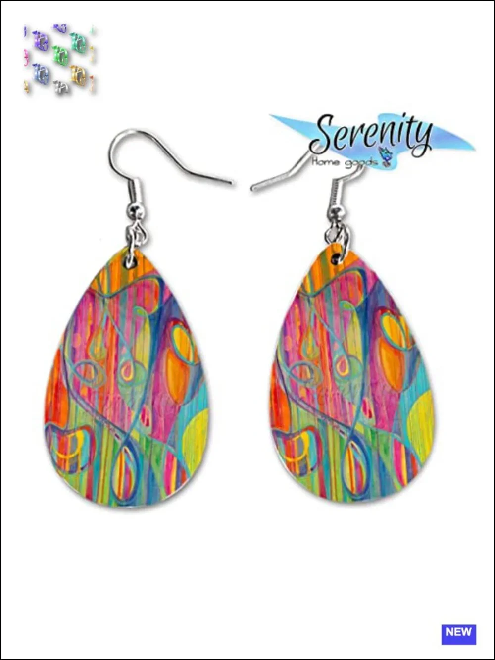Double-Sided American Flag Drop Dangle Earrings MDF Lightweight